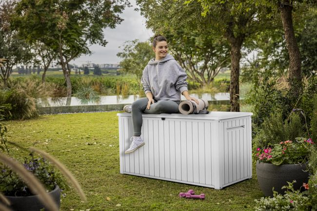 170 Gallon Outdoor Deck Box White - Keter US