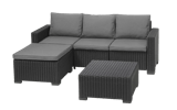 California 3 Seater Chaise Longue Lounge Set - Grey