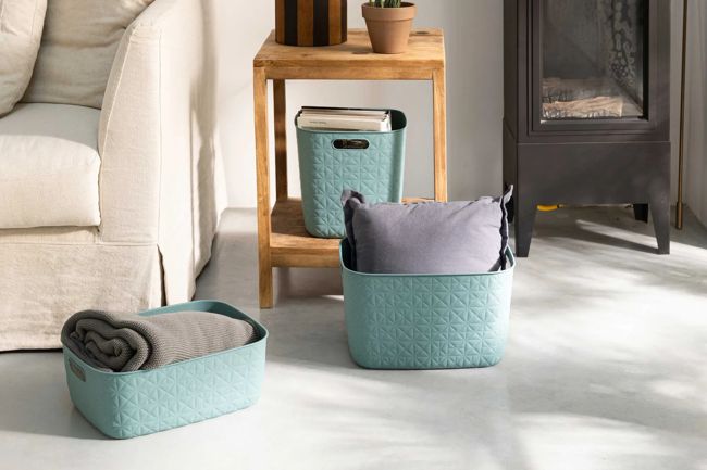 סלסלת כביסה סופטקס מרובעת 15 ליטר - כחול