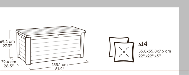 Buy Northwood Resin Deck Storage Box 165Gal/22 Cu. Ft. - Keter Canada