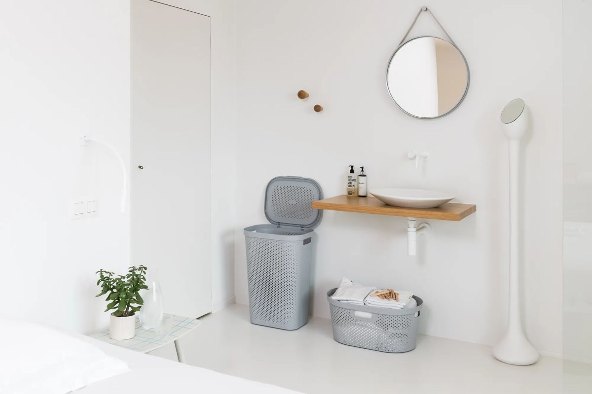 Infinity Dots Wasmand 60L - Grijs