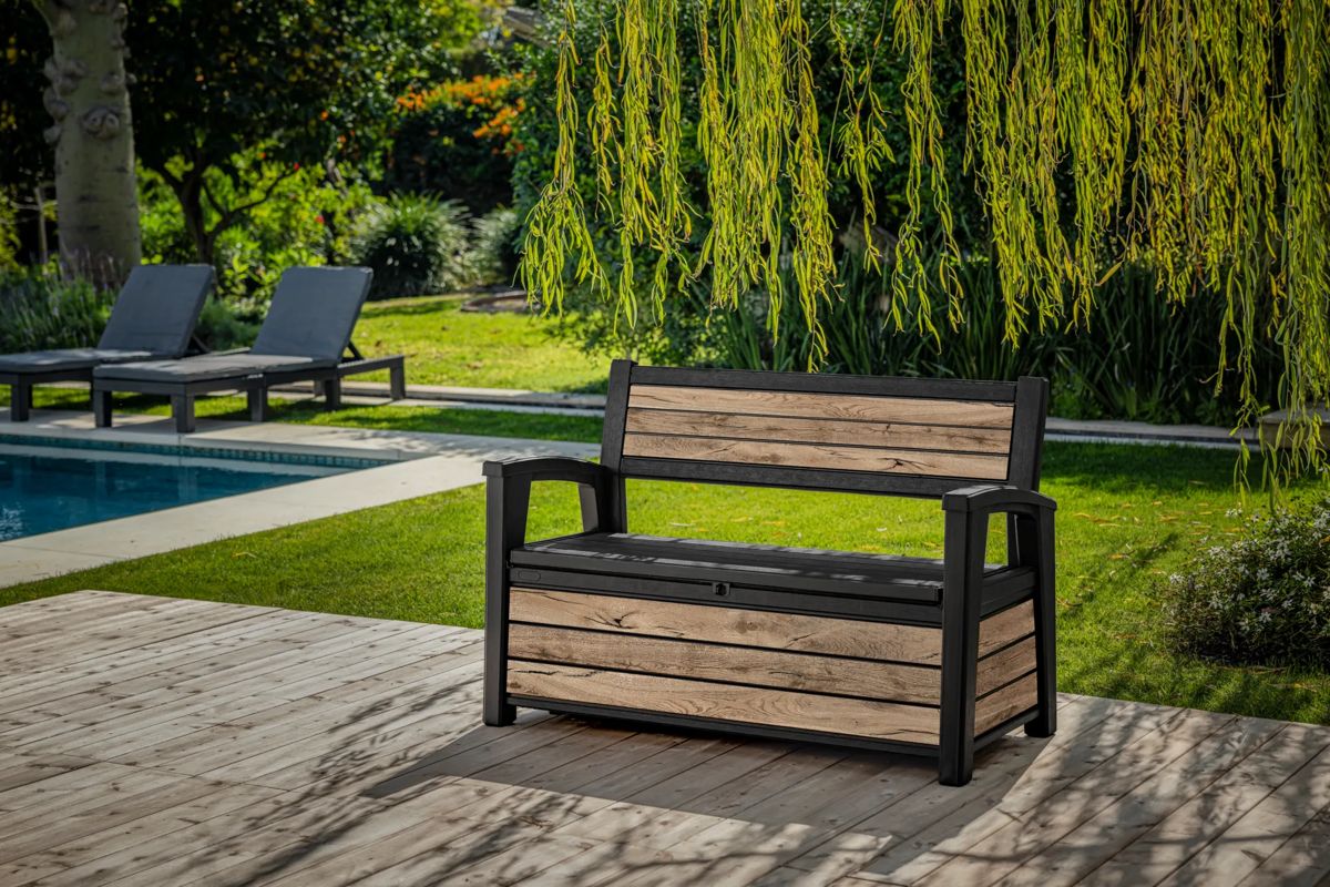 60 Gallon Patio Bench with Storage - Pine - Keter Canada