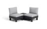 Salon de jardin Elements modulable 2 fauteuils et Table basse - Noir