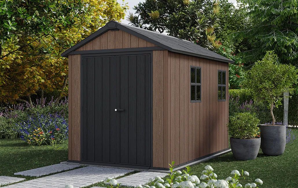Caseta de exterior Newton Plus 759 - 230x287x246 cm y 5,7m2 - Marrón