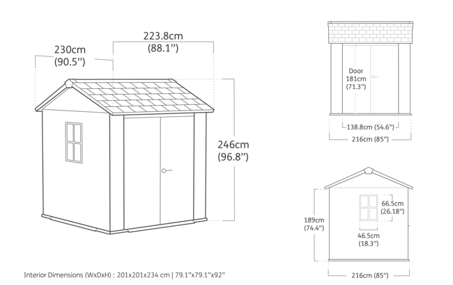 Signature 757 Tuinhuis - 223x230x246cm - Rosewood