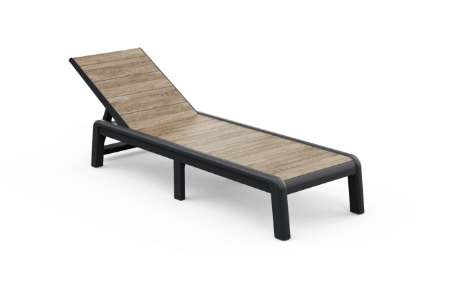 Tumbona de jardín Porto - Marrón