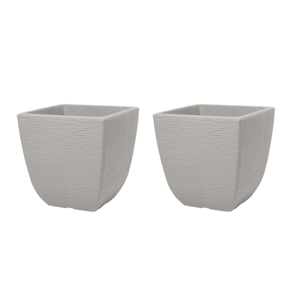 Cotswold Square Planter 32cm Set of 2 - Limestone Grey