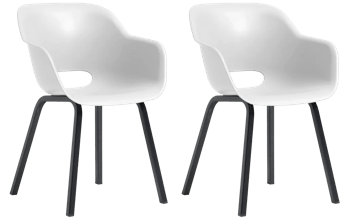 Noa Kuipstoel - 2 stuks - 56,5x55x80cm - Wit - 