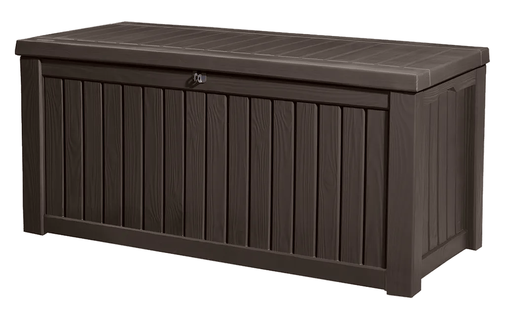 Arcón de exterior Rockwood 155x72,4x64,4 cm y 570L - Marrón