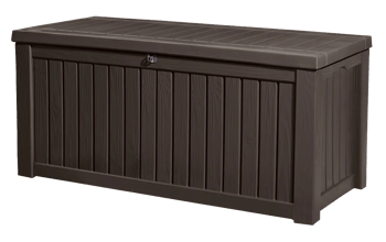 Arcón de exterior Rockwood 155x72,4x64,4 cm y 570L - Marrón - Arcones de exterior