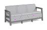 Scandi Linea 3-zits Loungebank - Lichtgrijs