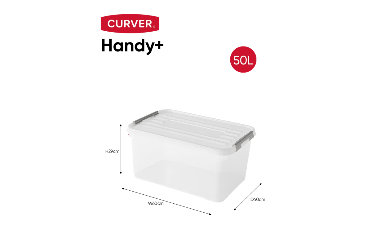 Handy+ Opbergbox 50L - Transparant