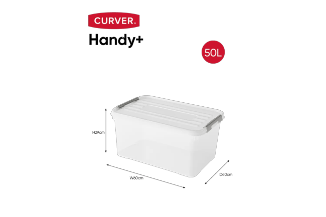Handy+ Opbergbox 50L - Transparant