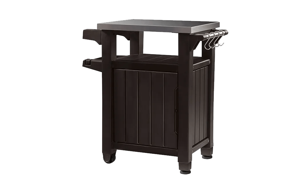 Unity BBQ & Storage Table with Stainless Steel Countertop - Brown