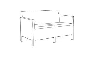 Conjunto de exterior de 4 plazas Chicago con mesa Lyon - Grafito