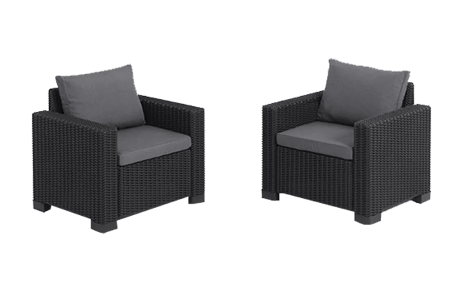 Fauteuil California - Set de 2 - Anthracite
