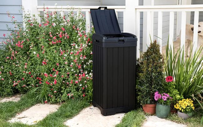 Baltimore Black Outdoor Trash Can - Keter US