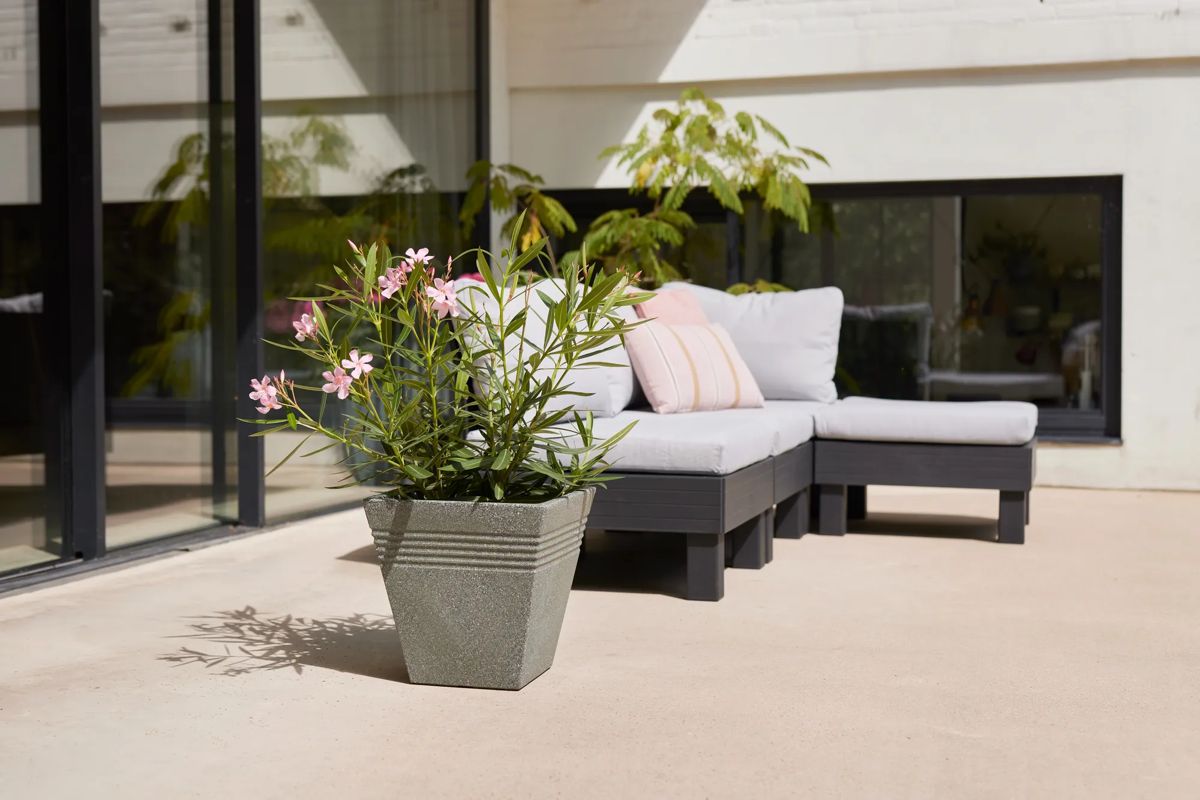 Piazza Square Planter 40cm Set of 2 - Marble Green