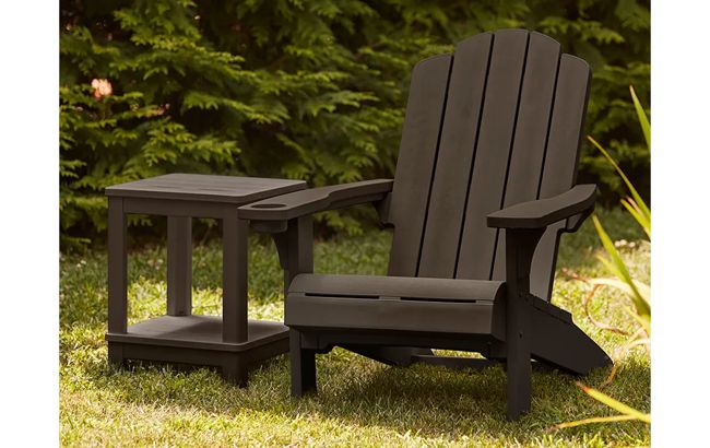 Kiawah Brown Outdoor Adirondack Chair - Keter US