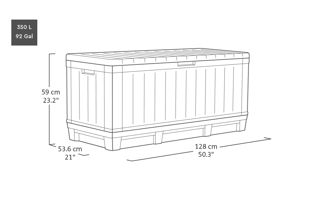 Oakridge 90 Gallon Deck Box - Oak Brown - Keter Canada