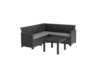 Emma 5 Seater Corner Set - Grey - Lounge Sets