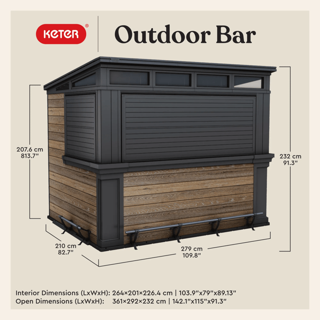 Signature Outdoor Garden Bar - Rosewood