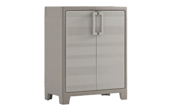 Armario bajo de exterior Gulliver - 100x44x80 cm. - Beige - Armarios de resina bajos