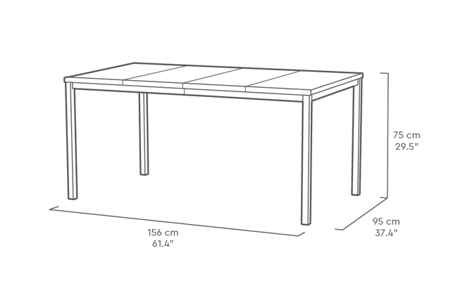 Signature Porto Tafel - 95x156x75 - Ashwood