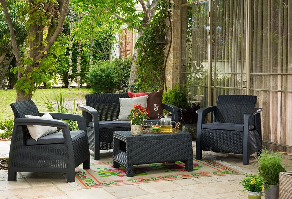 Conjunto de exterior de 4 plazas Bahamas - Grafito