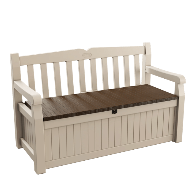 ספסל אחסון עדן 265 ליטר - בז'+חום