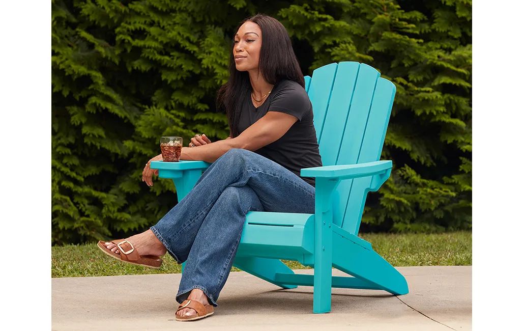 Kiawah Resin Plastic Adirondack Chair - Teal - Keter US