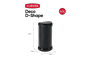Decobin Push Prullenbak 40L - Zwart