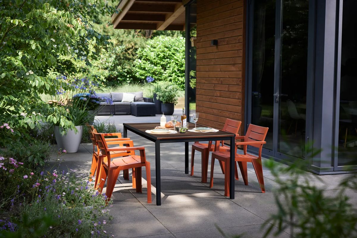 Table Porto 156cm 6 places - Marron Aspect Noyer