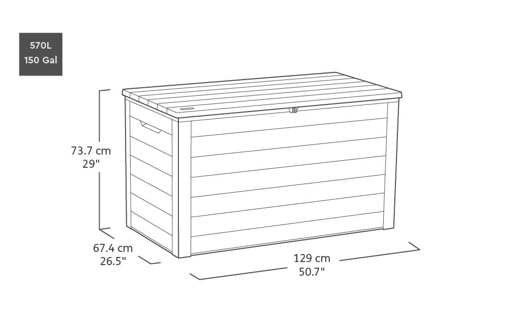 Ontario 570L Storage Box - Rosewood