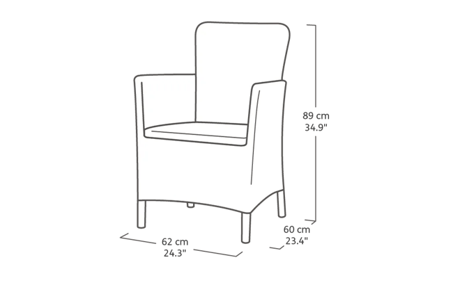 Miami 2 Seater Balcony set - Grey