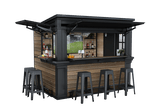 Signature 9x7 Outdoor Bar Shed - Walnut