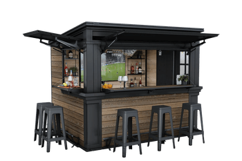 Signature 9x7 Outdoor Bar Shed - Walnut Brown - Bar Sheds & Gazebos