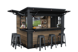 Signature 9x7 Outdoor Bar Shed - Walnut