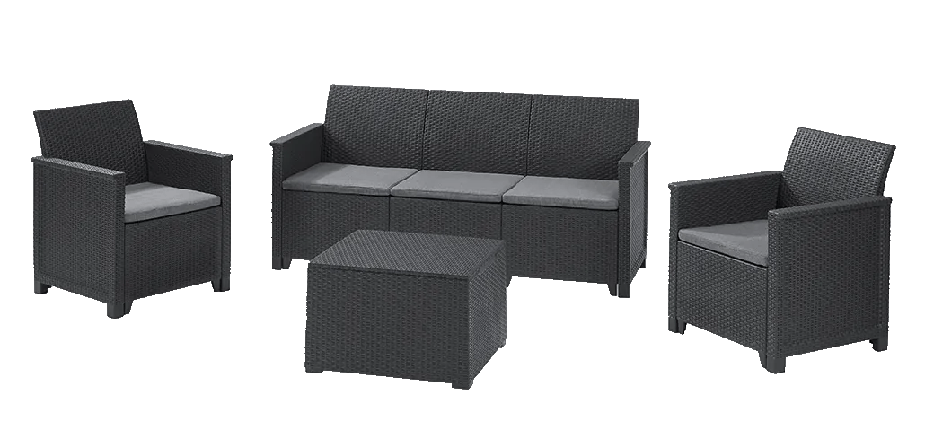 Emma 5 Seater Lounge Set - Graphite
