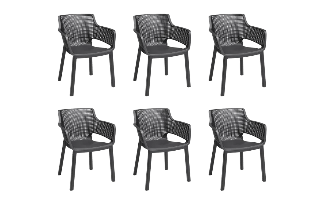 6 כיסאות אליסה - אפור כהה