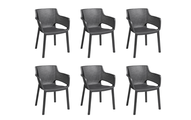 6 כיסאות אליסה - אפור כהה