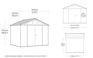 Abri de jardin Stronghold 108 - 7,7m2 - Gris Aspect Bois