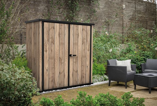 Signature Pine-look XL Outdoor Vertical Storage Shed - Keter US