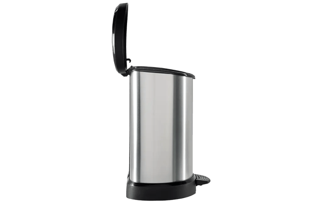 פח אשפה דקו עם פדל 15 ליטר - שחור