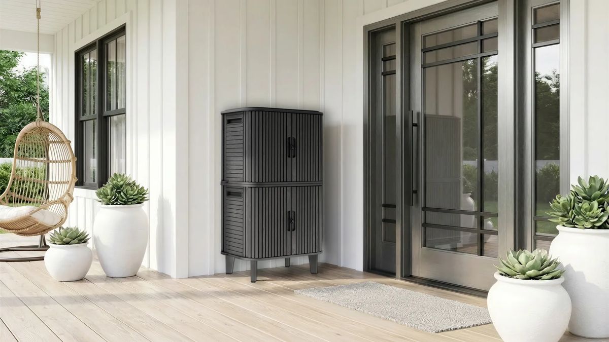Velo 30 Gal Outdoor Cabinet Deck Box Graphite Set of 2 - Keter US