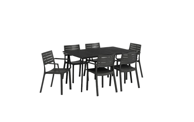 פינת אוכל פיג'י- שולחן ו 4 כיסאות - שחור