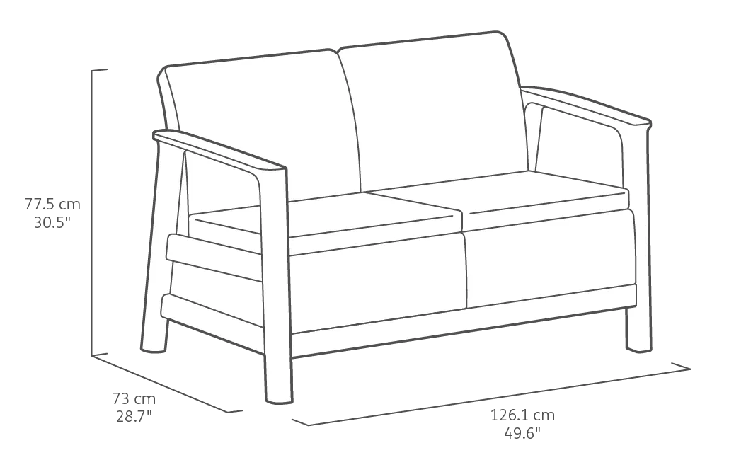 Scandi Linea 4 Seater Lounge Set with Ashwood Storage Table - Grey