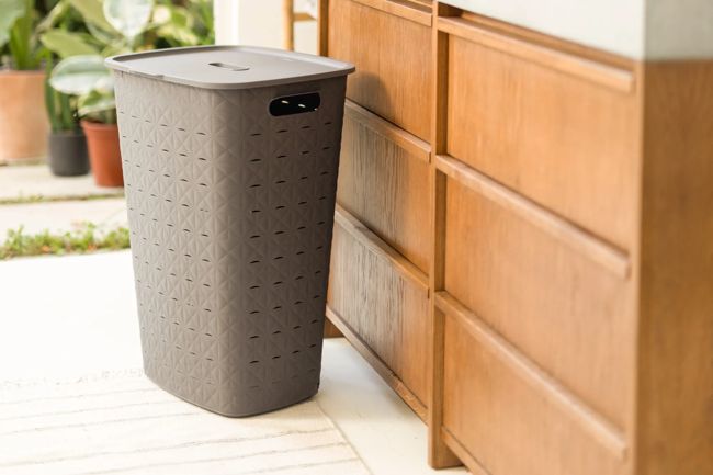 סל כביסה סופטקס 56 ליטר - אפור