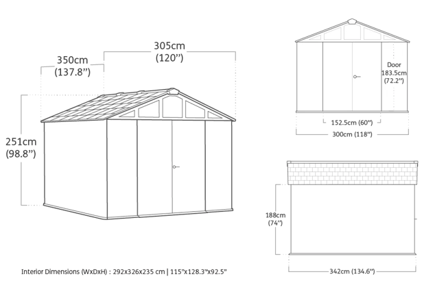 Signature Summit 10x11.5ft Shed - Rosewood