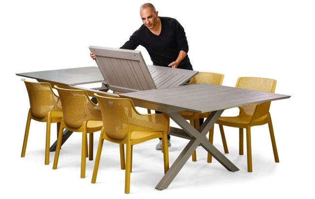 שולחן אלומיניום נפתח ברצלונה - קפוצ'ינו - חול